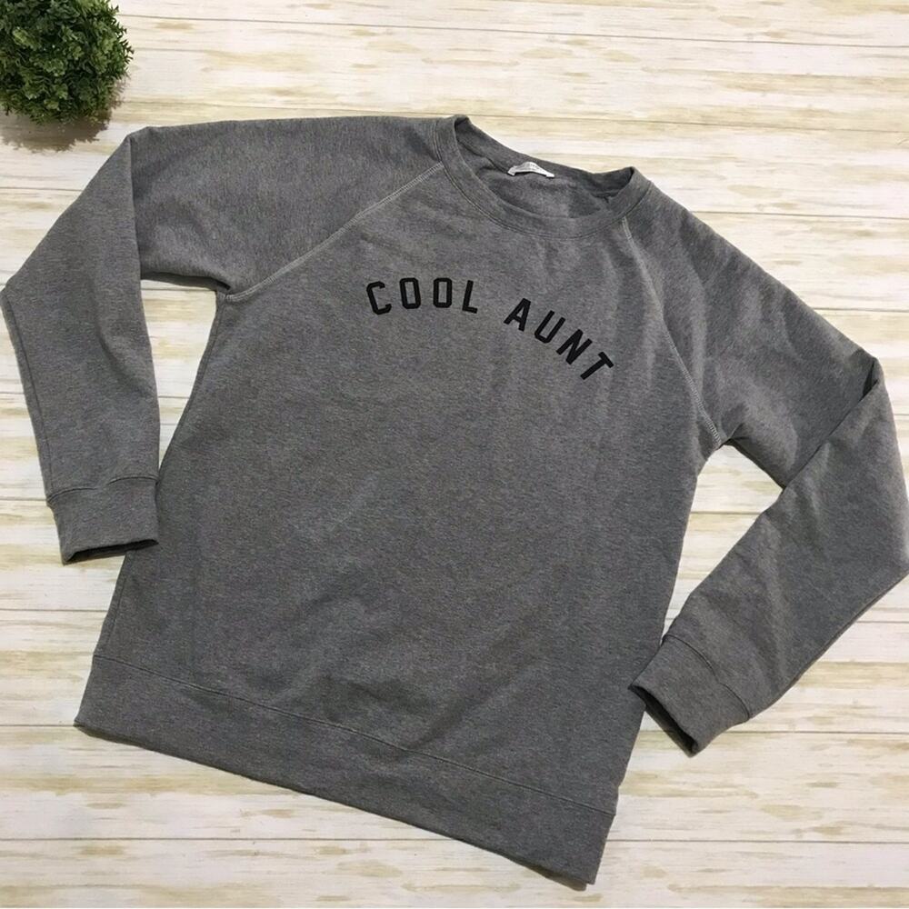 Sheshow Cool‎ Aunt Gray Crew Neck Black Graphic Women’s Size Medium